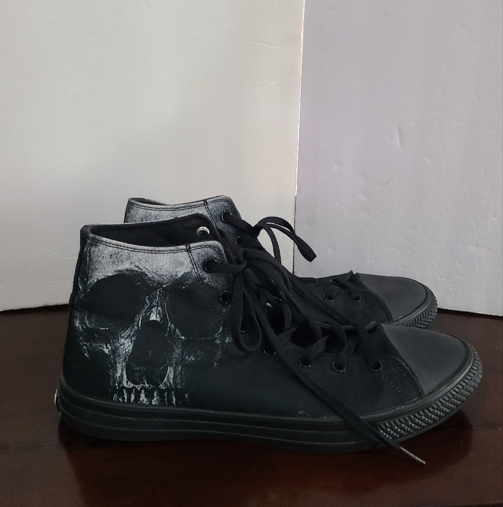 Scary Skull RAAD Shop Black High-Top Sneakers Sz.13M( 48EU)